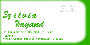 szilvia wayand business card